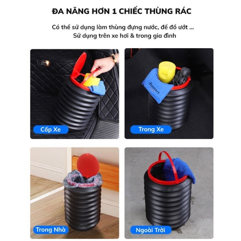 Thùng rác lò xo co giãn 4L mini