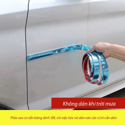 🚗 Cuộn Nẹp Viền Trang Trí Chân Kính Ô Tô Mạ Crom đủ size