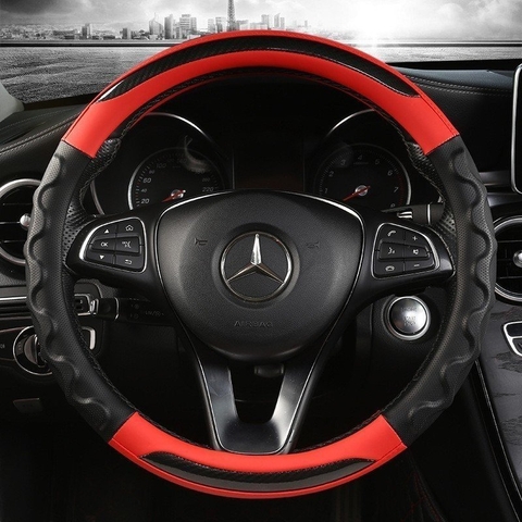 Bọc vô lăng Vân Rồng size 38cm vân carbon phối da nhiều màu