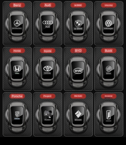 Nắp trang trí bảo vệ nút khởi động Start/Stop Engine xe ô tô có logo hãng xe kiểu dáng hình chiếc xe