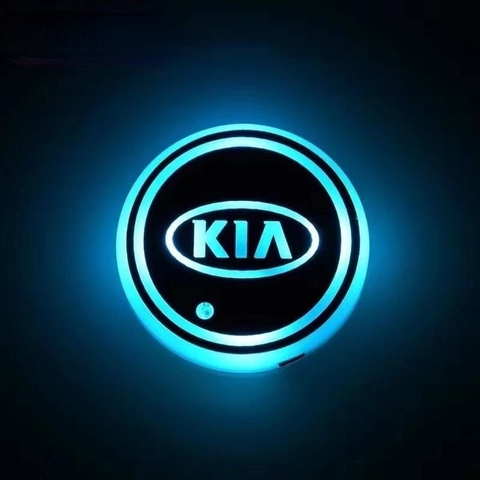 Lót Cốc Nước Có Đèn LED RGB Cảm Biến Rung Chống Trượt Cổng Sạc USB - Logo