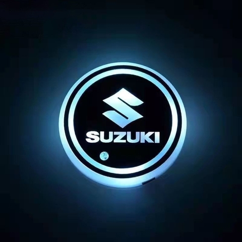 Lót Cốc Nước Có Đèn LED RGB Cảm Biến Rung Chống Trượt Cổng Sạc USB - Logo