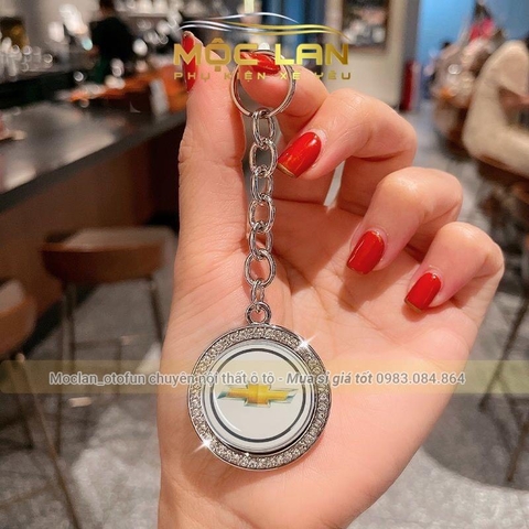 Mặt dây chuyền móc khóa đính đá có logo hãng