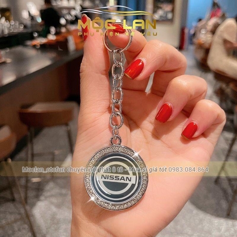 Mặt dây chuyền móc khóa đính đá có logo hãng