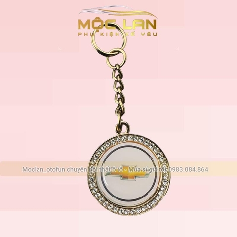 Mặt dây chuyền móc khóa đính đá có logo hãng