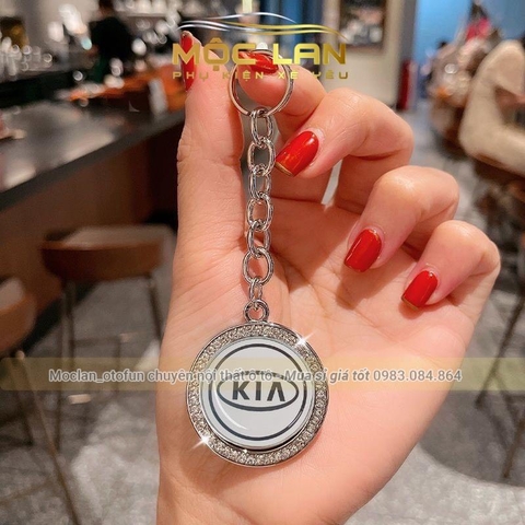 Mặt dây chuyền móc khóa đính đá có logo hãng