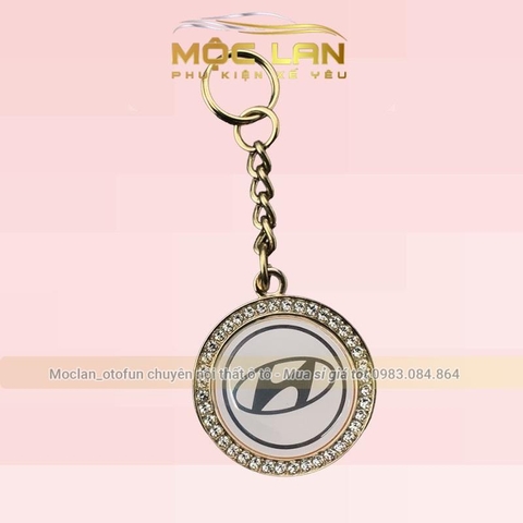 Mặt dây chuyền móc khóa đính đá có logo hãng