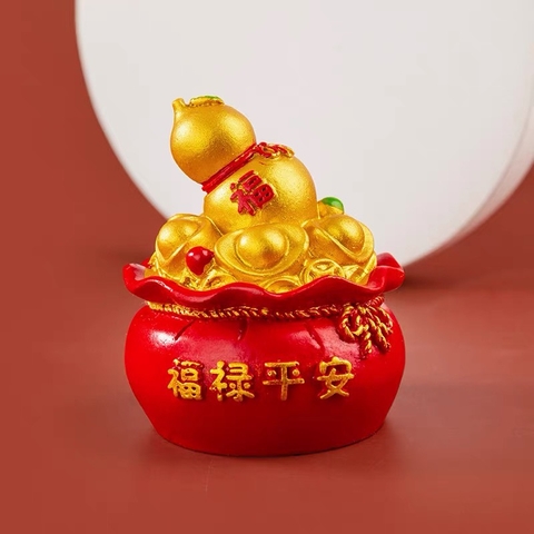 Bao hũ tiền đỏ trang trí