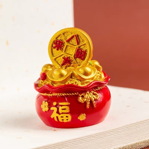 Bao hũ tiền đỏ trang trí