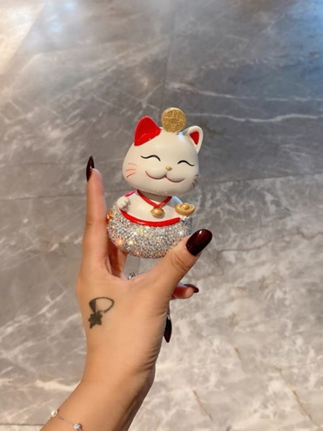 Mô hình mèo sứ - Mèo thần tài hũ tiền