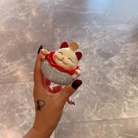 Mô hình mèo sứ - Mèo thần tài hũ tiền