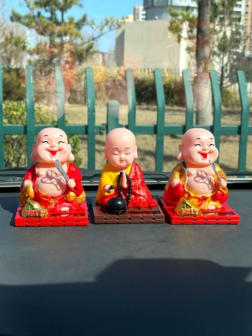 Tượng Phật Di Lặc Cười Gật Đầu Dùng Năng Lượng Mặt Trời - Mang lại sự thư thái, hoan hỷ, tài lộc cho gia chủ - DL03