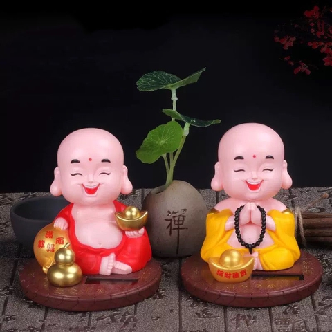 Tượng Phật Di Lặc Cười Gật Đầu Dùng Năng Lượng Mặt Trời - Mang lại sự thư thái, hoan hỷ, tài lộc cho gia chủ - DL03