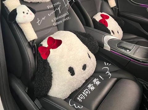 Combo Tựa Lưng Hình Chú Chó PACHA + Nơ đỏ