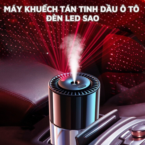 Máy Khuếch Tán Tinh Dầu Ô Tô Kiêm Đèn Led Sao Tự Động Nano Khử Mùi Xe Ô Tô