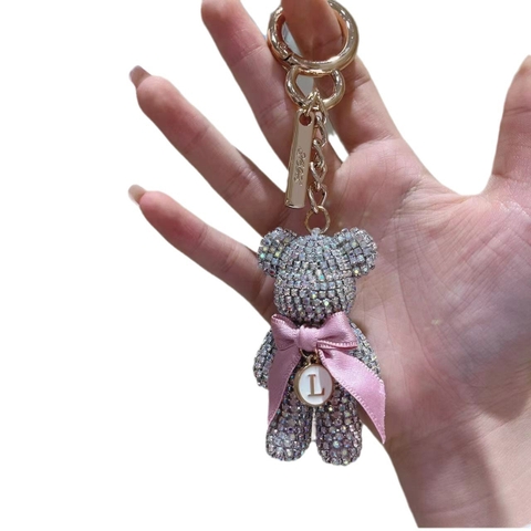 Móc Khoá Gấu Chân Dài  Đính Đá sang chảnh , Phụ Kiện Túi Xách Gấu Love đáng yêu