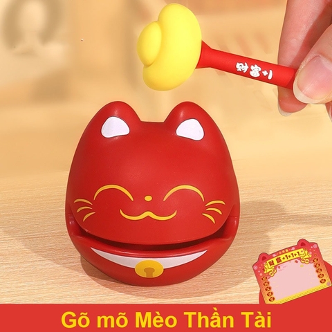 Gõ Mõ Mini Hình Mèo Thần Tài Dễ Thương Trang Trí Văn Phòng Quà Tặng Sinh Nhật Bạn Bè Ý Nghĩa Nhỏ Gọn Bằng Nhựa Vang To