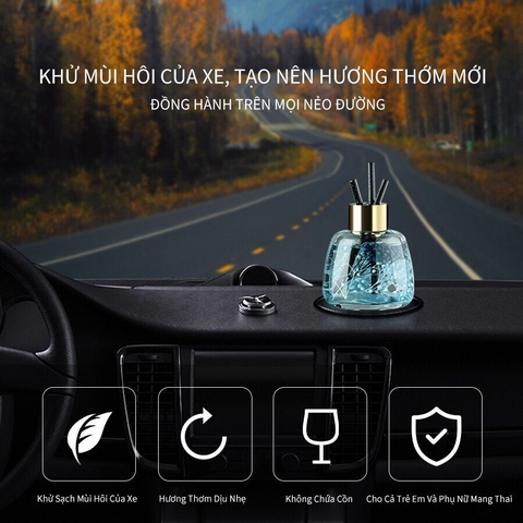 Lọ tinh dầu thơm phòng THALO khử mùi ô tô thiết kế sang trọng có que gỗ khuếch tán 120ml