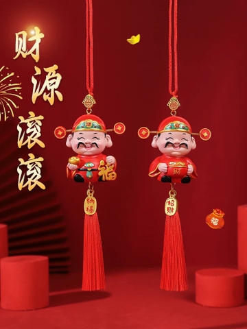 Khánh treo xe, Dây treo trang trí xe hơi, nhà cửa hình ông thần tài may mắn tài lộc