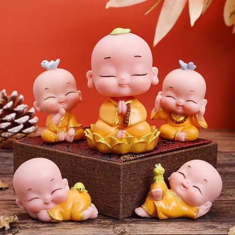 combo set 5 chú tiểu vui vẻ  vàng