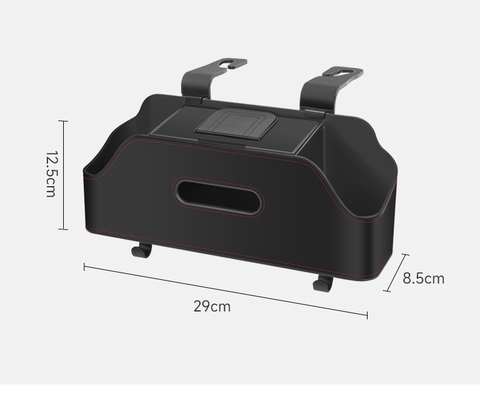 HSG03 Hộp Đựng Đồ Treo Ghế Ô Tô Da PU Đa Năng Có Khay Để Cốc, Giá Để Điện Thoại, Hộp Đựng Giấy, Móc Treo Đồ