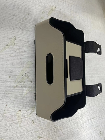 HSG03 Hộp Đựng Đồ Treo Ghế Ô Tô Da PU Đa Năng Có Khay Để Cốc, Giá Để Điện Thoại, Hộp Đựng Giấy, Móc Treo Đồ