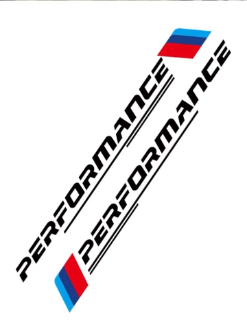 Bộ 2 tem dán cửa xe ô tô Performance Phong Cách , Cá Tính Nội Bật Xe