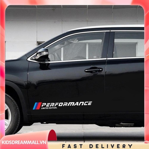 Bộ 2 tem dán cửa xe ô tô Performance Phong Cách , Cá Tính Nội Bật Xe