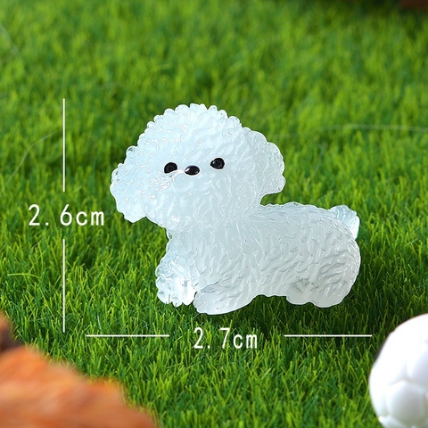 Mini Dạ Quang Chó Poodle Tượng Nhỏ, Tượng Nhỏ Chó Dạ Quang Ngộ nghĩnh Thực Tế, Đồ Chơi Trẻ Em Hoạt Hình Nhựa Handmade Trang Trí Phong Cảnh Micro Trang Trí Xe Hơi