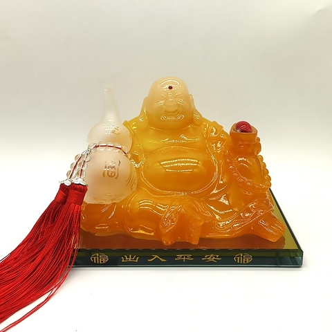 Tượng đá ngọc ông phật di lặc cầm quả hồ lô