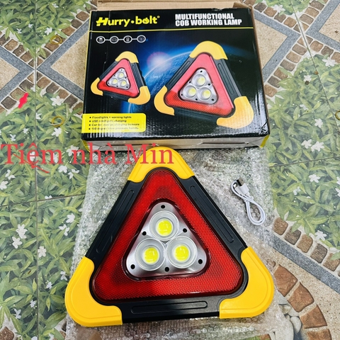 Đèn LED Cảnh Báo Nguy Hiểm Đa Năng Hình Tam Giác Kiêm Pin Sạc Dự Phòng Cho Ô Tô