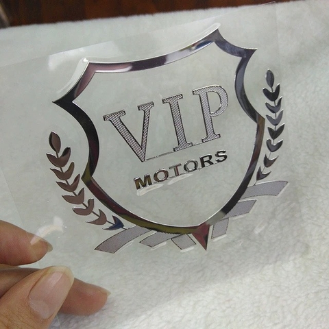 Nhãn Dán Trang Trí Cửa Sổ Xe Hơi Bằng Chất Liệu Nhôm In Logo VIP