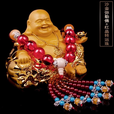 Tượng Phật Di Lặc Maitreya Mạ Vàng (12x10x8)