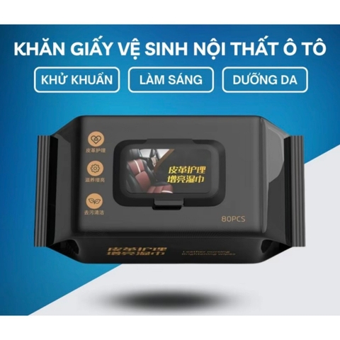Khăn ướt vệ sinh nội thất oto tiện dụng - Giấy ướt phục hồi nội thất sáng bóng
