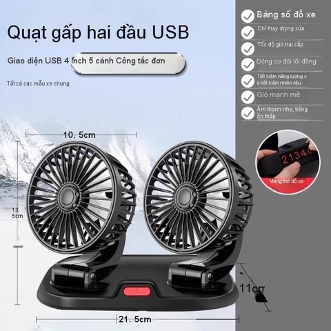 Quạt mini cắm tẩu tặng kèm dãy số dt