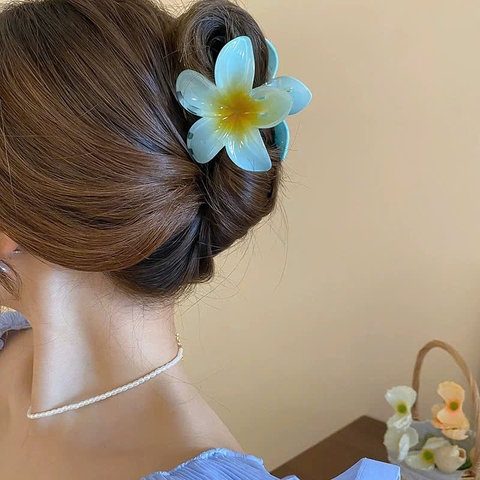 Phụ Kiện Kẹp Tóc Hoa Sứ Lưng Đầu Tóc Móng Vuốt Kẹp Phong Cách Hawaii - Size To