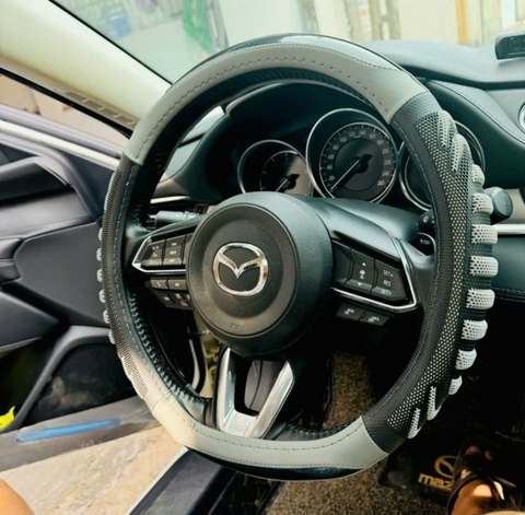 Bọc vô lăng Luxury Car vân carbon phối da nhiều màu size 38-47cm xe con xe tải - L25