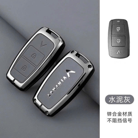 Ốp khoá kim loại 2 mặt da cao cấp xe ô tô Vinfast VF3 VF5 VF6789+ Móc Ngắn