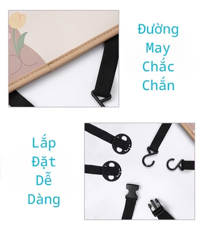 Túi Đựng Đồ Đa Năng Họa Tiết Hoạt Hình Gắn Sau Ghế Xe Hơi