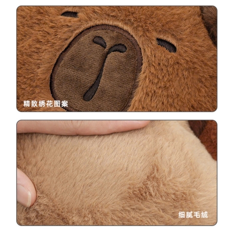 Lót Ghế Ô Tô Gối Tựa Ô Tô Hoạ Tiết Chuột Capybara Dễ Thương