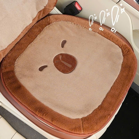 Lót Ghế Ô Tô Gối Tựa Ô Tô Hoạ Tiết Chuột Capybara Dễ Thương