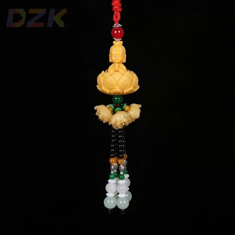 Khánh treo xe phong thủy, dây tua rua đá