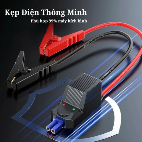 Dây cáp kích nổ kết nối hệ thống kẹp bình ắc quy khẩn cấp thông minh cho ô tô