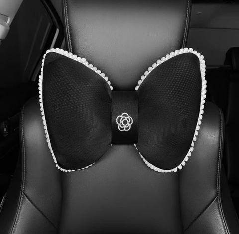 Tấm lót ghế hoa trà  gối đầu chất liệu lông siêu mịn