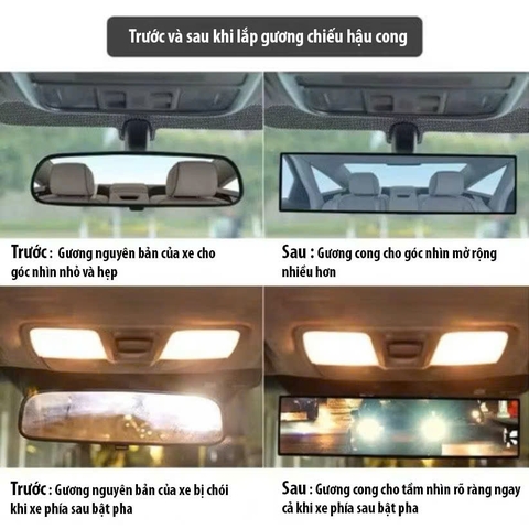 Gương chữ nhật gắn gương chiếu hậu