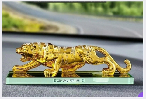 Tượng Hổ vằn đính đá  trang trí Taplo - chúa sơn lâm