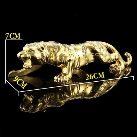 Tượng Hổ vằn đính đá  trang trí Taplo - chúa sơn lâm