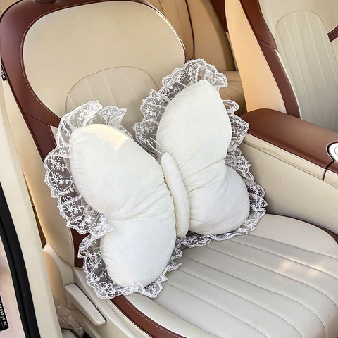 Bộ gối tựa nơ , hoa trà trên xe ô tô