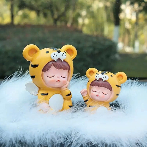 Gia đình hổ vàng decor trang trí taplo ô tô , bàn học