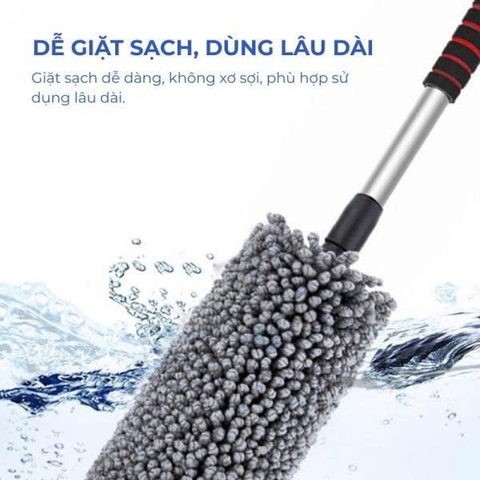 Chổi tròn vệ sinh nội thất ô tô có cán rút gọn